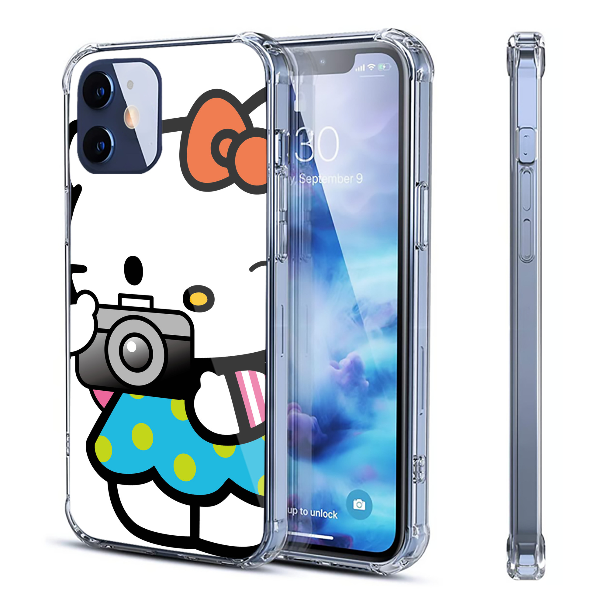 （画像用） Hello Kitty ハローキティ 【iPhone 12シリーズ対応】透明スマホケース（クリアソフトケース）